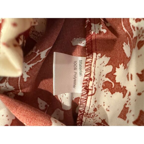 Olrik Flowy Red and Cream Floral Pants- size XL - Picture 5 of 8